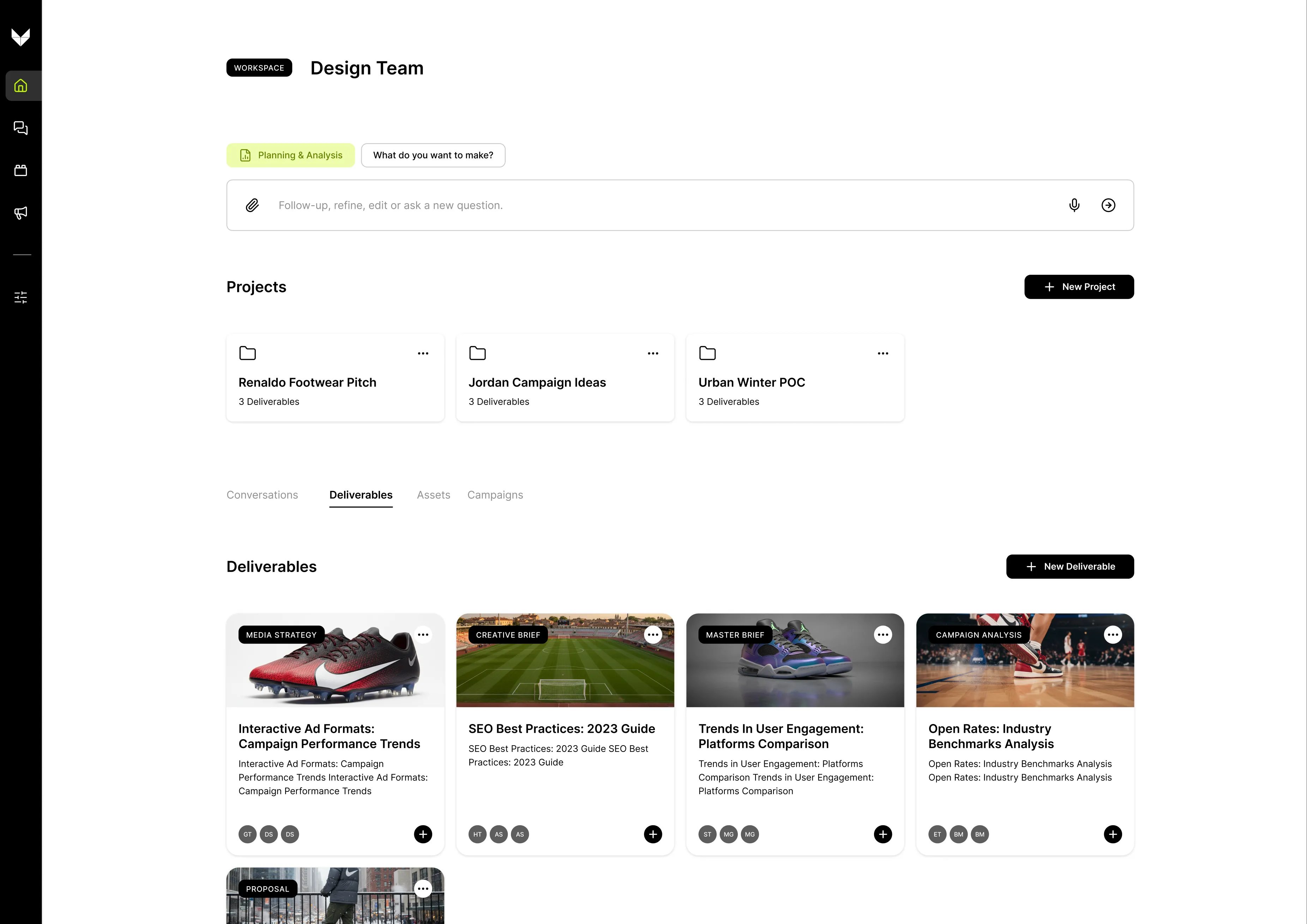Veylan generative UI system rendering a Deliverable